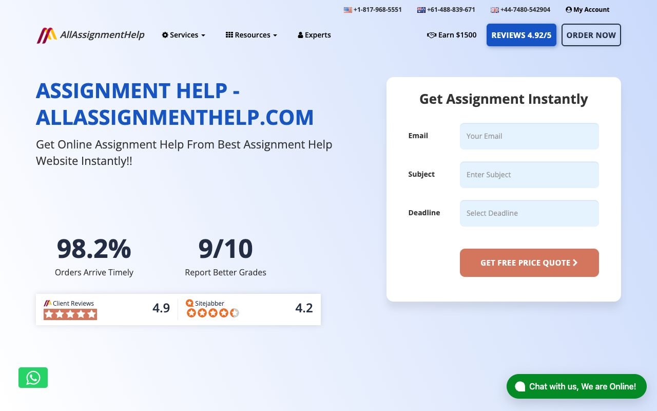 allassignmenthelp.com website review screenshot