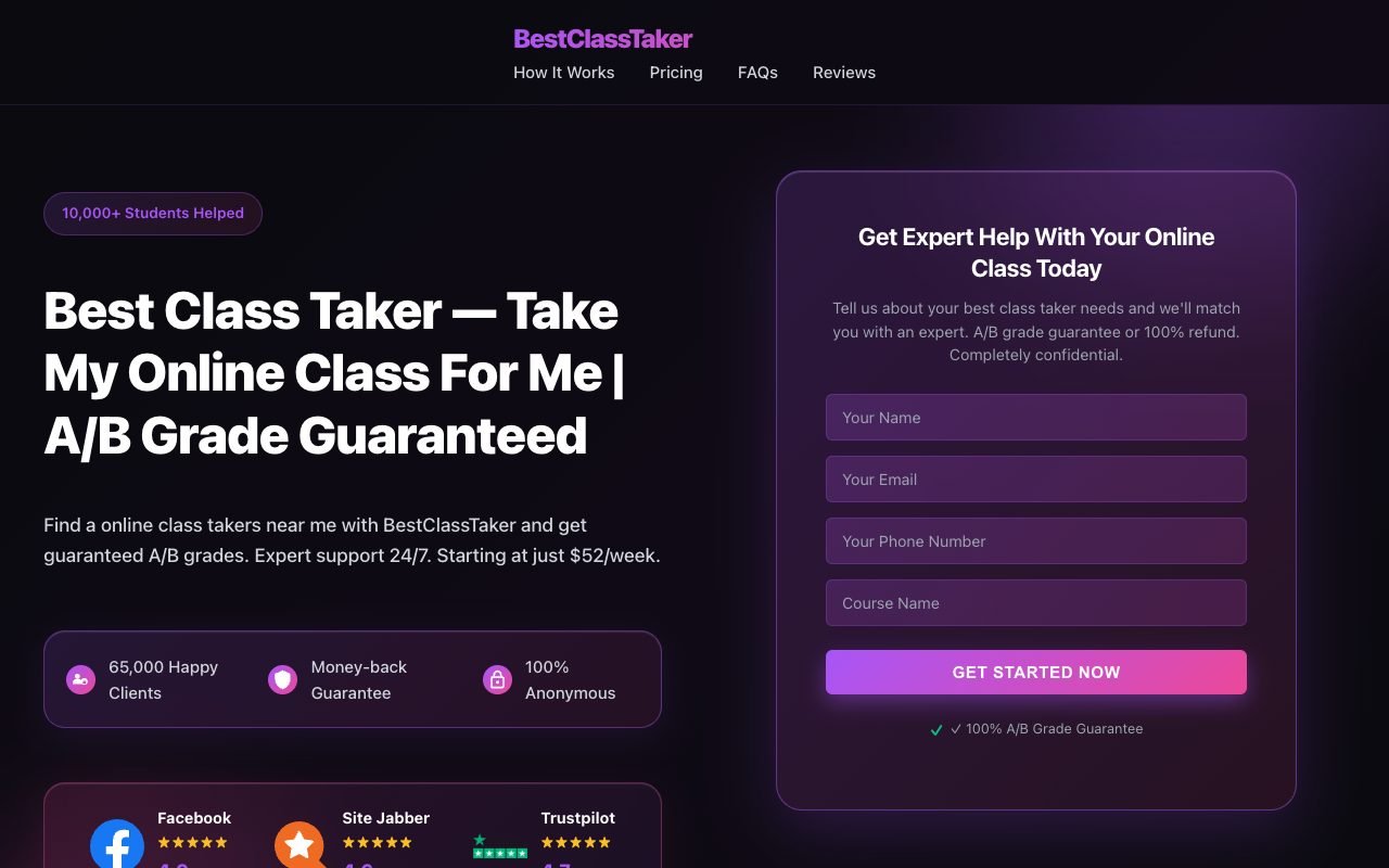 bestclasstaker.com website review screenshot