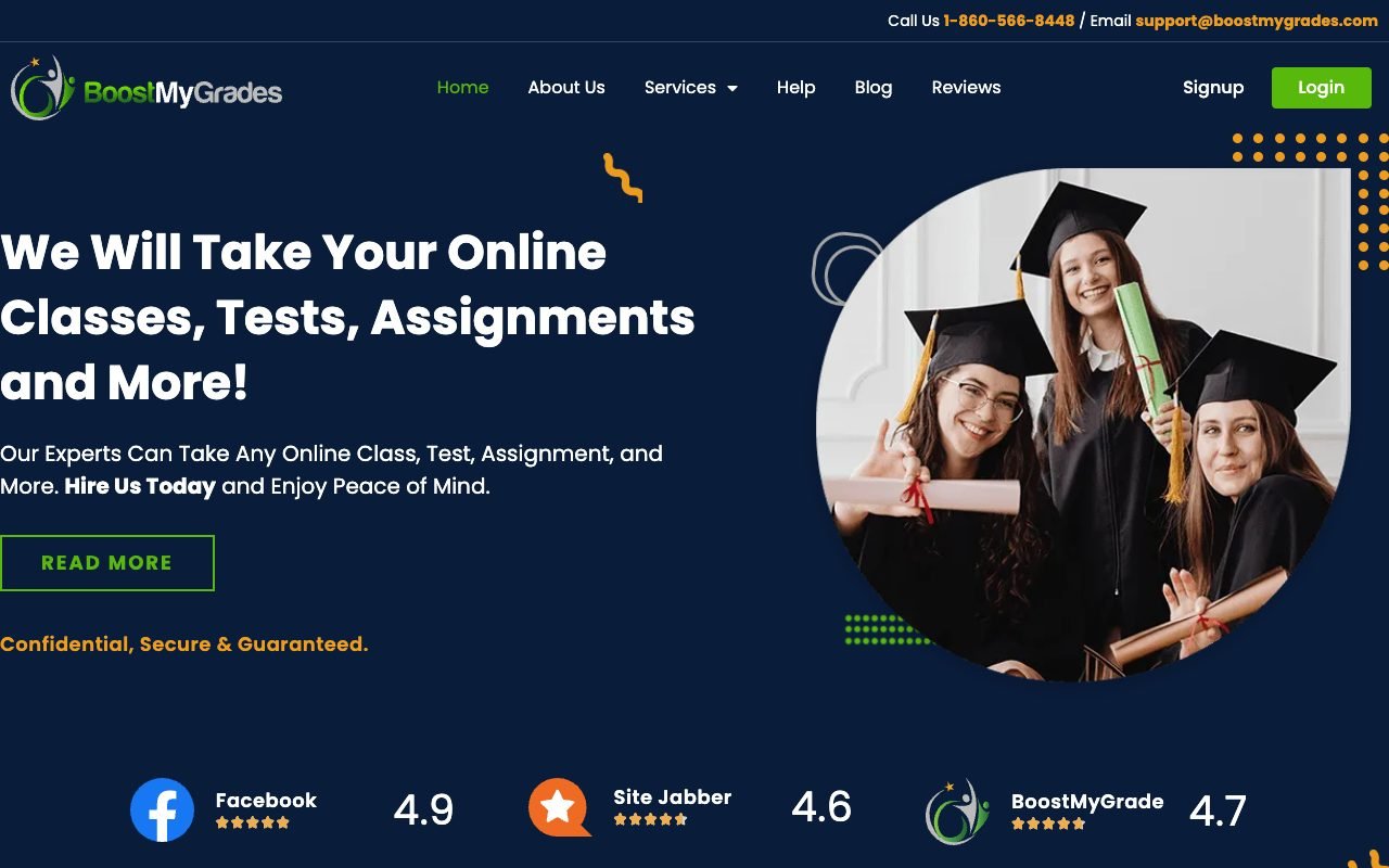 boostmygrade.com website review screenshot