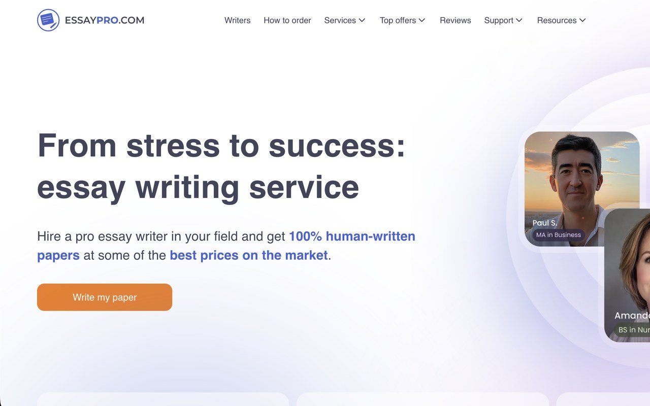 essaypro.com website review screenshot