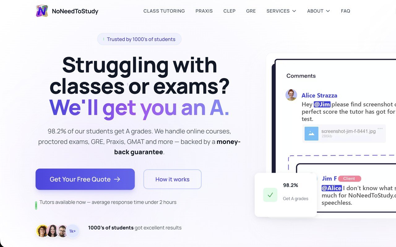 noneedtostudy.com website review screenshot