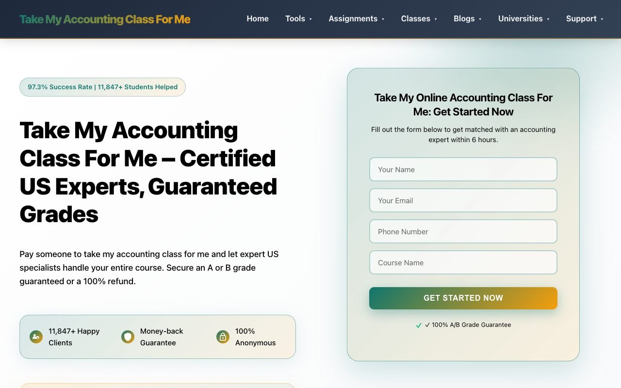 takemyaccountingclassforme.com website review screenshot