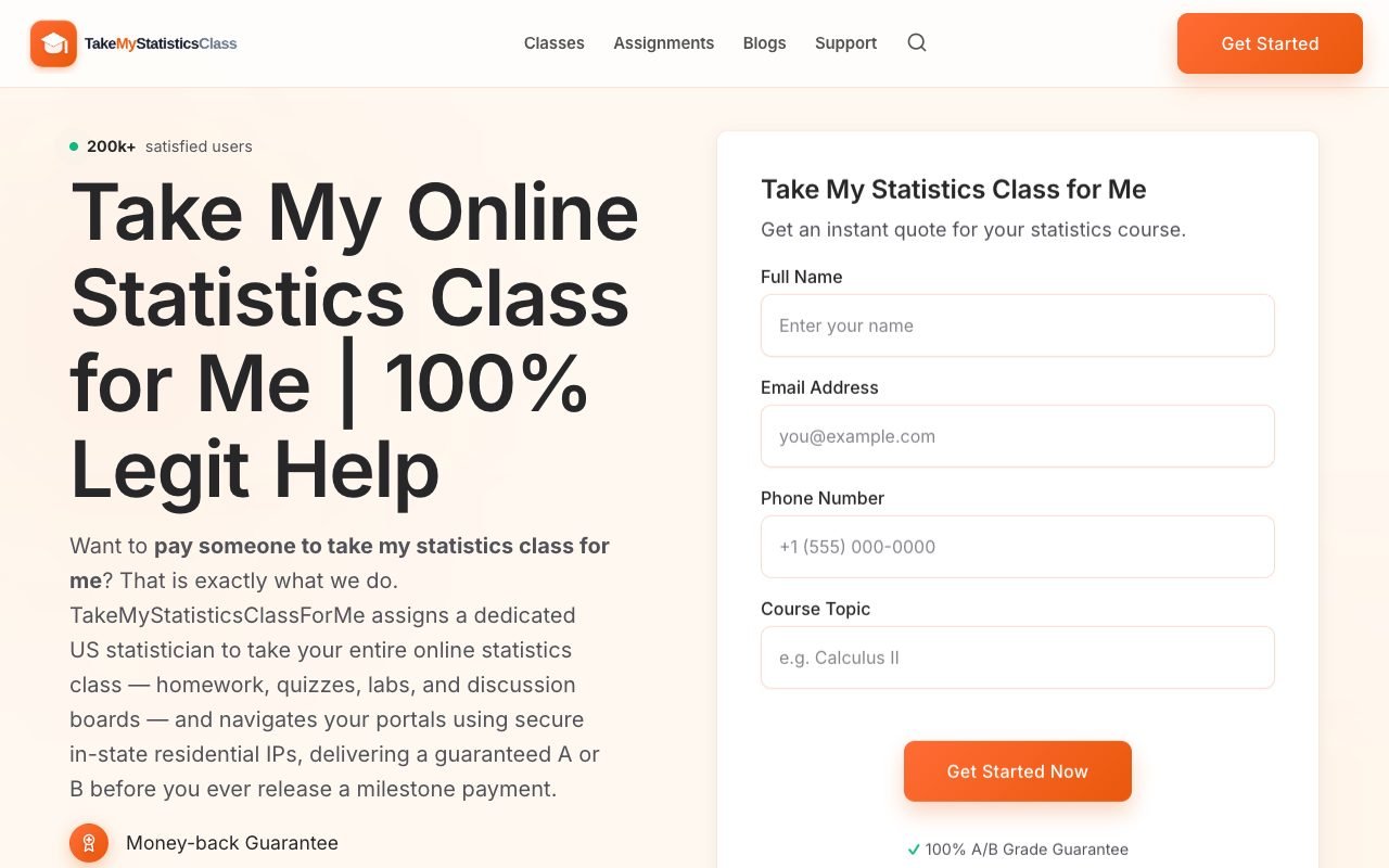 takemystatisticsclassforme.us website review screenshot